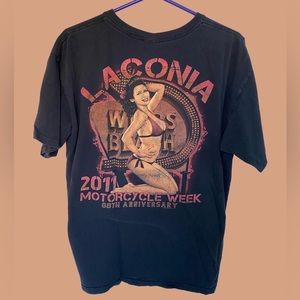 Laconia Bike Week Tshirt. Size large. Pinup girl graphics.